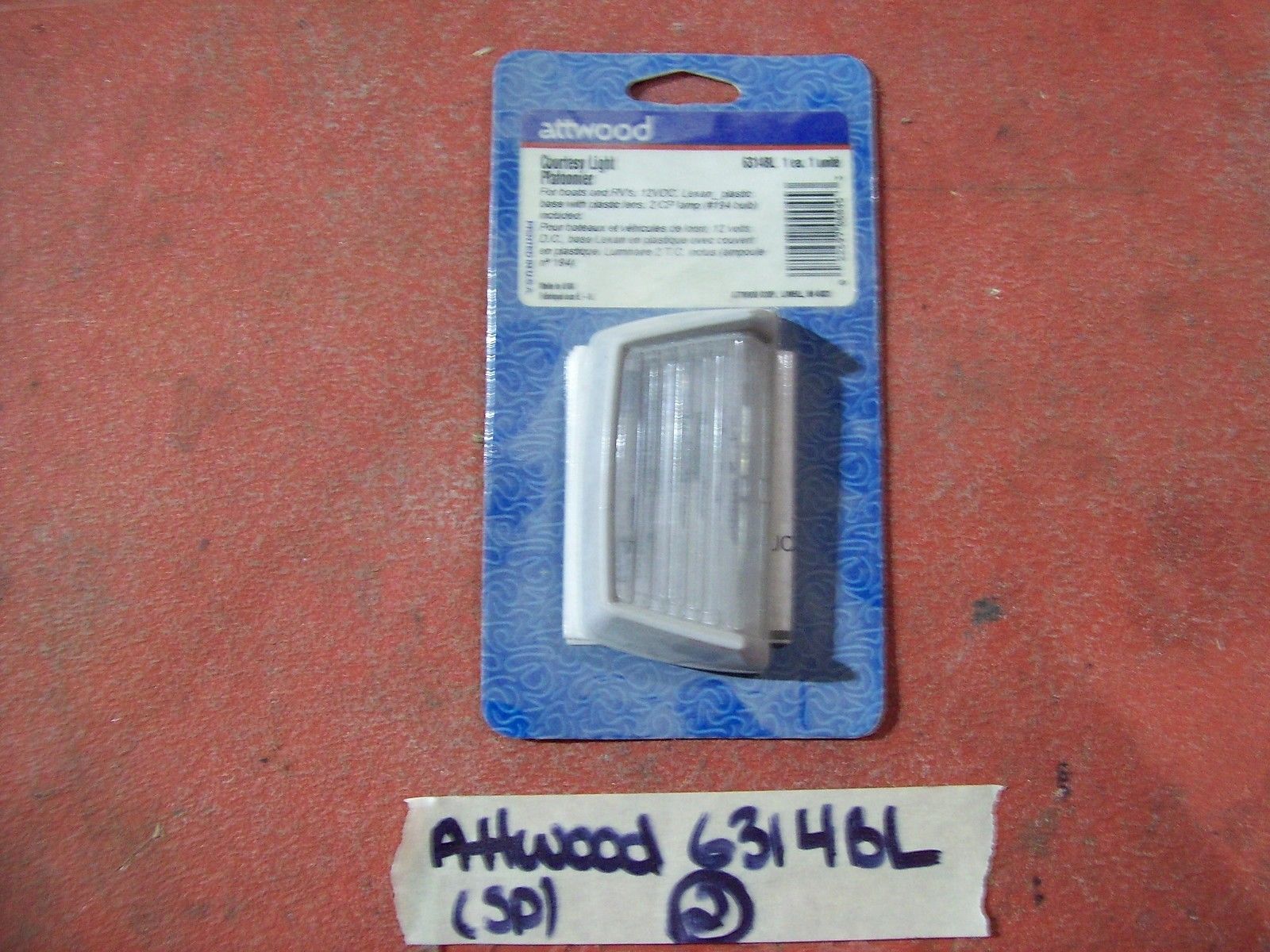 Attwood Courtesy Light 12VDC Lexan Plastic 6314BL